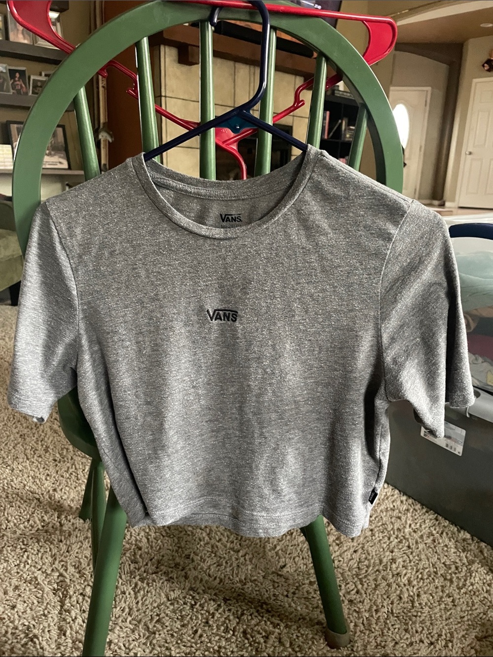 Vans Heather Gray Short Sleeve Logo Tee super-crop.
